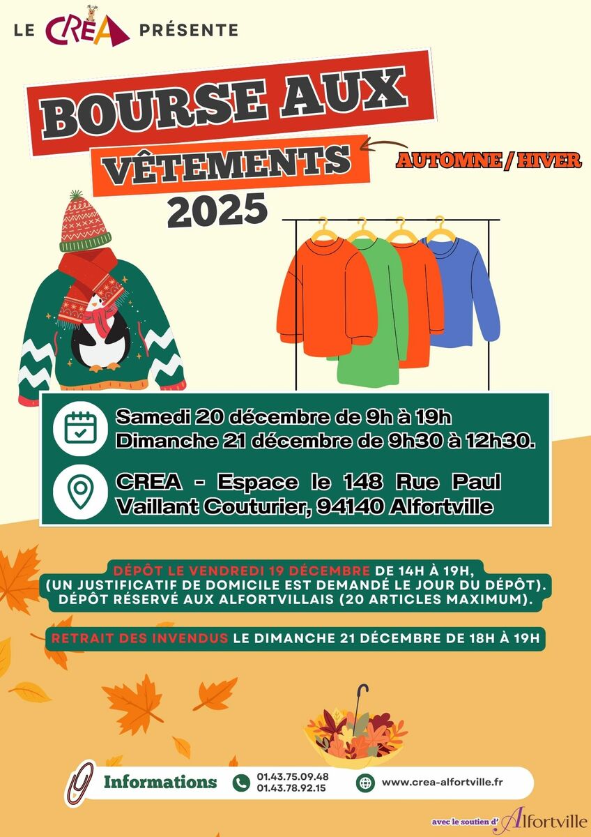 Bourse aux vêtements automne-hiver 2025  (dimanche)